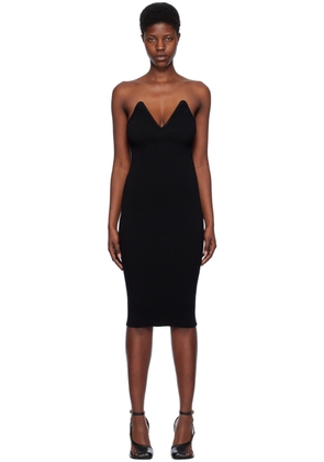 Coperni Black V-Neck Midi Dress