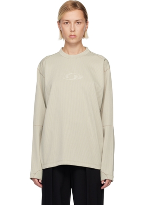 MM6 Maison Margiela Gray Salomon Edition Jersey Long-Sleeved Sweater