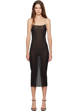 Poster Girl Black Lace-Up Back Midi Dress