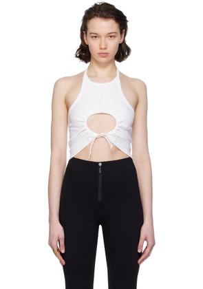 ALAÏA White Gathered Tank Top