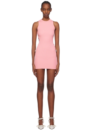 MACH & MACH Pink Crystal-Cut Minidress