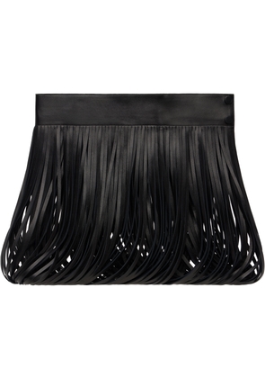 ALAÏA Black Fringed Leather Waist Belt