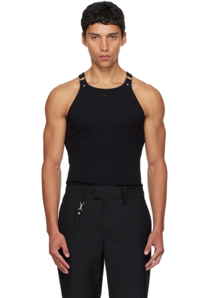 Courrèges Black Buckle 90's Rib Tank Top