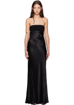 BEC + BRIDGE Black Zari Strapless Maxi Dress
