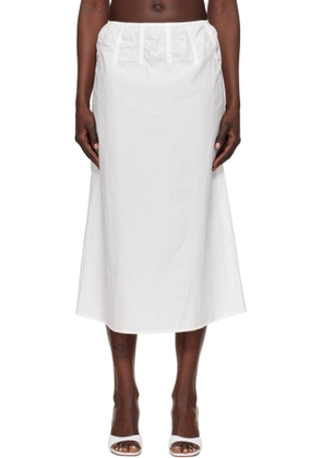 Deiji Studios White Channel Midi Skirt