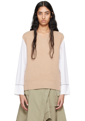 3.1 Phillip Lim Beige Oversized Knit Vest Shirt