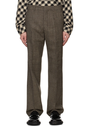 AMI Paris Brown Straight Fit Trousers