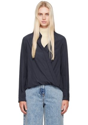 3.1 Phillip Lim Navy Crossover Shirt