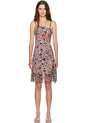 Juliet Johnstone Brown JJ Leopard Asymmetrical Ruched Midi Dress