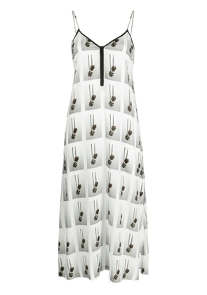 Palm Angels palm-tree midi dress - White