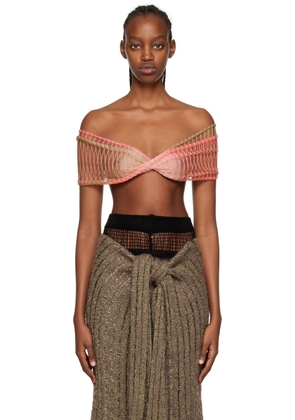 VITELLI Pink & Beige Cosmic Butterfly Camisole