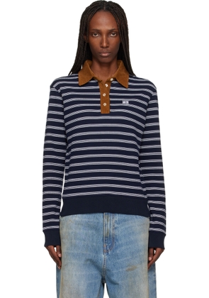 Wales Bonner Navy 'The Reflect' Polo