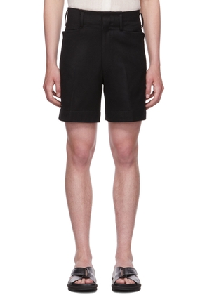 Factor's Black Wool Shorts
