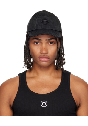 Marine Serre Black Recycled Moire Baseball Cap