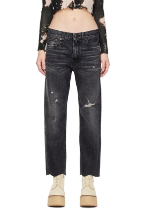 R13 Black Classic Boyfriend Jeans