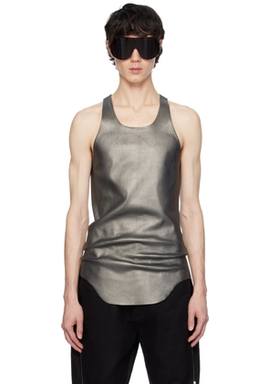 Rick Owens Gunmetal Scoop Neck Tank Top
