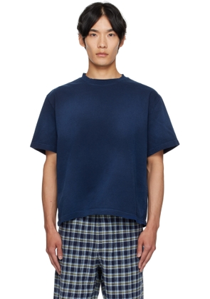 The Elder Statesman Navy Sunbleached Oversized T-shirt