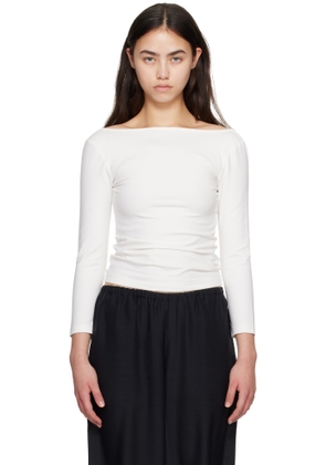 St. Agni White Soft Jersey Ballerina Long Sleeve T-shirt