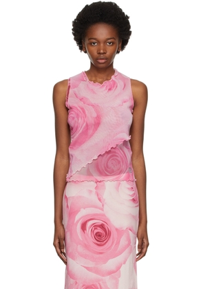 Blumarine Pink Tulle Tank Top