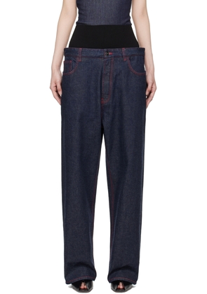 ALAÏA Blue Knit Band Jeans