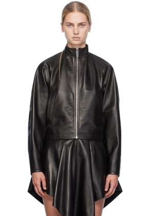 ALAÏA Black Round Leather Jacket
