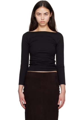 St. Agni Black Soft Jersey Ballerina Long Sleeve T-shirt