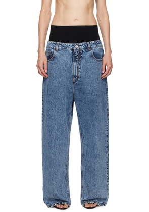 ALAÏA Blue Knit Band Jeans
