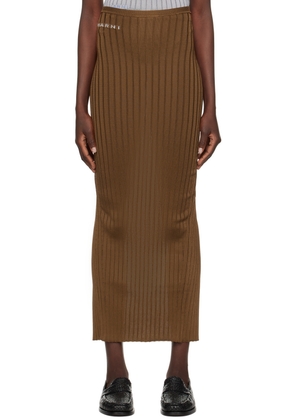 Marni Brown Ribbed Maxi Skirt