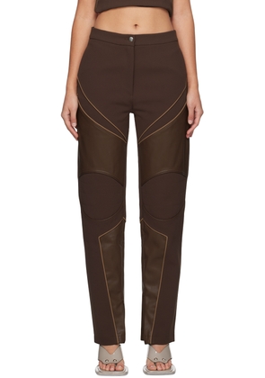 Paris Georgia Brown Motorbike Faux-Leather Trousers