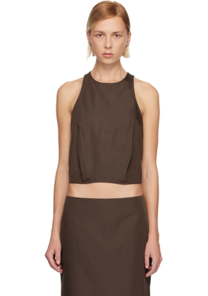 St. Agni Brown Paper Taffeta Cocoon Top