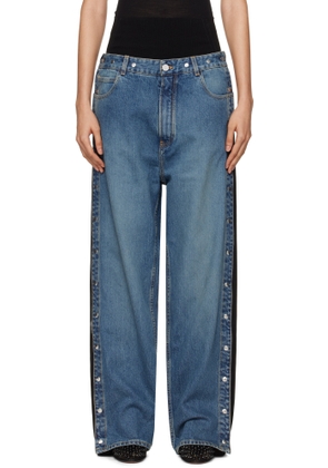 ALAÏA Blue Knit Band Jeans