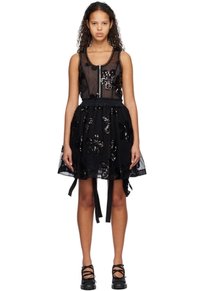 Simone Rocha Black Zip-Up Bodysuit