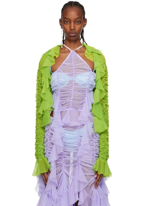 Ester Manas Green Ruched Cardigan