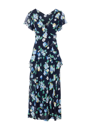 Rixo Evie floral V-neck midi dress - Blue