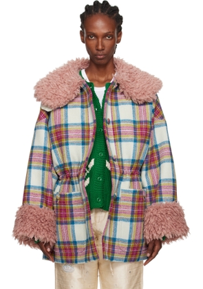 Caro Editions White & Pink Harris Tweed Connie Coat