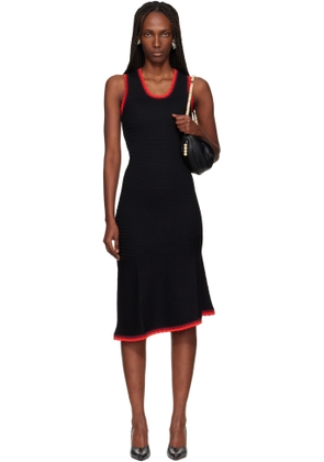 Wales Bonner Black Sun Knit Midi Dress