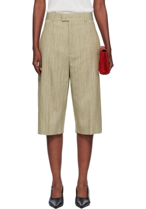 Bottega Veneta Khaki Viscose Silk Culotte Shorts