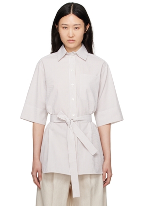MM by Max Mara Beige & White Belt Shirt