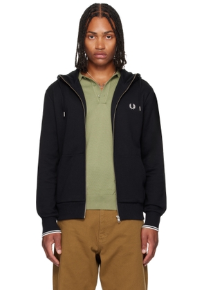 Fred Perry Black Zip Through Hoodie