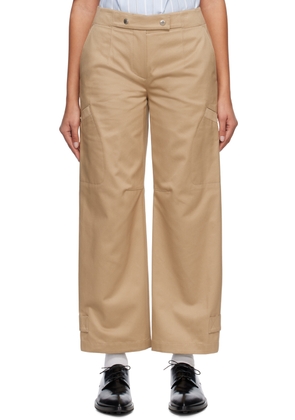 System Beige Press-Stud Trousers
