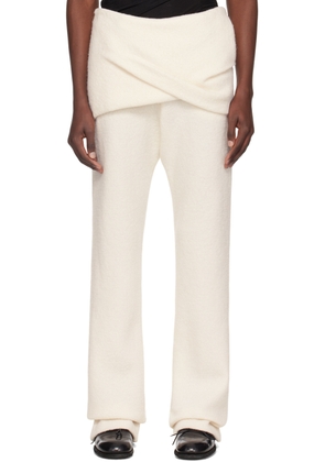 Nuba Off-White Draped Trousers