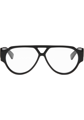 Bottega Veneta Black Soft Aviator Glasses