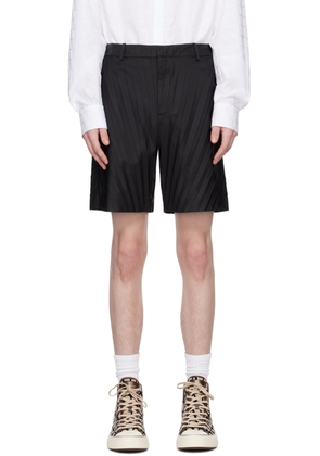 Valentino Black Garment-Pleated Shorts