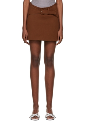 Anne Isabella Brown Viscose Mini Skirt