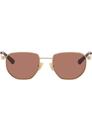Bottega Veneta Gold Split Metal Sunglasses