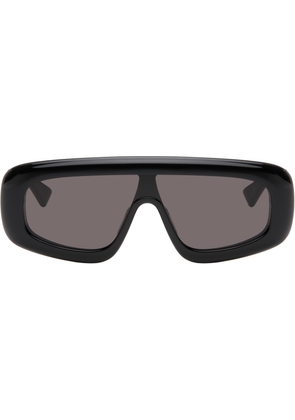 Bottega Veneta Black Curvy Mask Acetate Sunglasses
