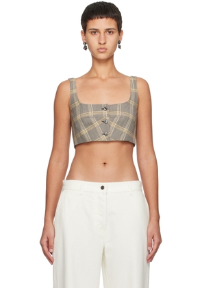 Marni Brown Check Tank Top