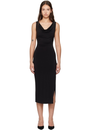 GUIZIO Black Cara Midi Dress