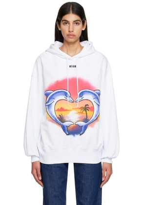 MSGM White Dolphin Hoodie