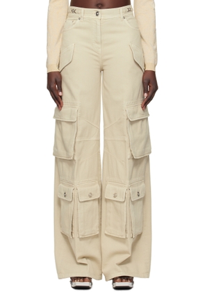 Versace Beige Medusa Denim Cargo Pants